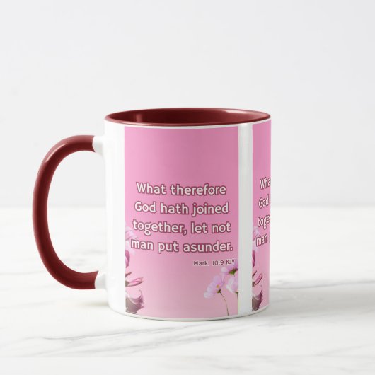 Mug Mark 10:9 KJV Bible Écriture Pic Deux Tons (Gauche)