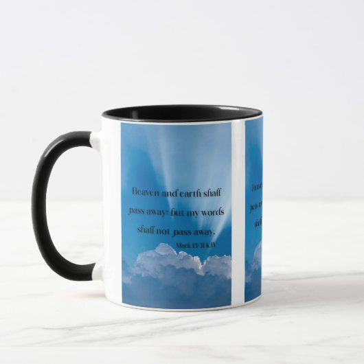 Mug Mark 13:31 KJV Bible Écriture Pic Deux Tons (Gauche)