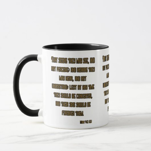 Mug Mark 4:12 KJV Bible Écriture Deux Tons (Gauche)
