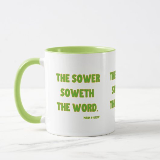 Mug Mark 4:14 KJV Bible Écriture Deux Tons (Gauche)