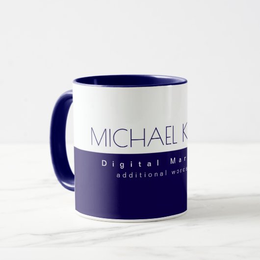 Mug Marketeur numérique professionnel moderne bleu mar (Devant gauche)