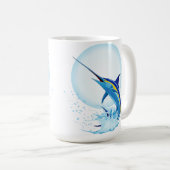Mug Marlin Bleu Jaillissant de l'Océan (Devant droit)