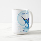 Mug Marlin Bleu Jaillissant de l'Océan (Devant droit)