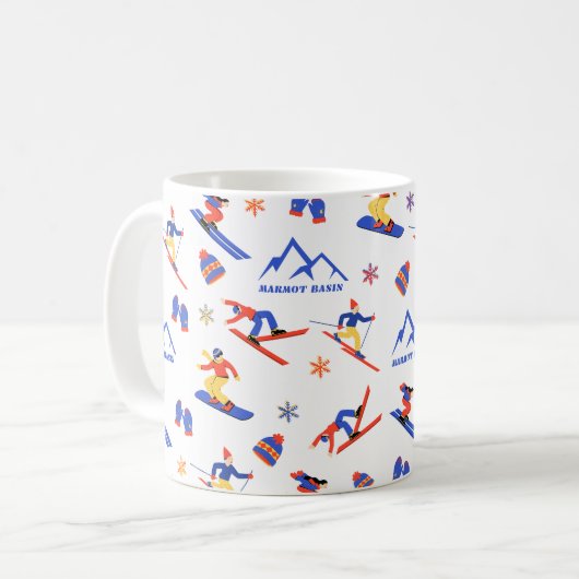 Mug Marmot Basin Alberta Ski Snowboard Motif (Devant gauche)