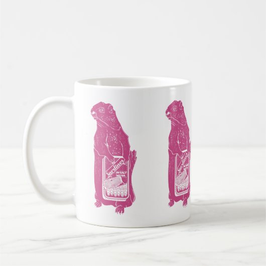 Mug Marmot Groundhotte mangeant des sardines (Gauche)