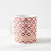 Mug Marocain Bohème Rose Fleurs Motif Ajouter un nom (Devant gauche)