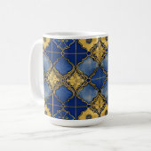 Mug Marocain Maure Elégant Motif Bleu et Or (Devant gauche)
