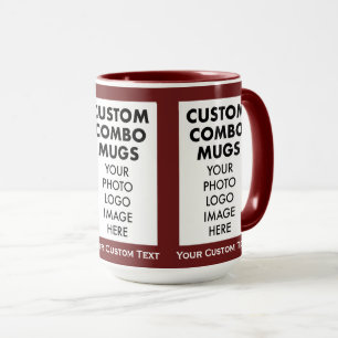 Mug Maroon 4:6 Cadre 3 x Photo Texte Grand Combo perso