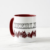 Mug Maroon, blanc et Pom-pom girl argenté (Devant gauche)