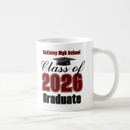 Mug Maroon Class of 2026 Graduation Keepsake (Droite)