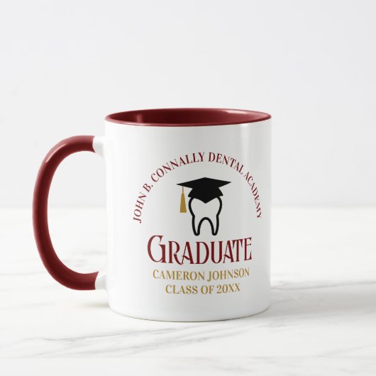Mug Maroon Dental School Custom Dentist Graduation (Gauche)
