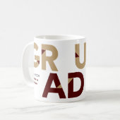 Mug Maroon Gold Big Bold Angle-Cut Lettres Graduation (Devant gauche)