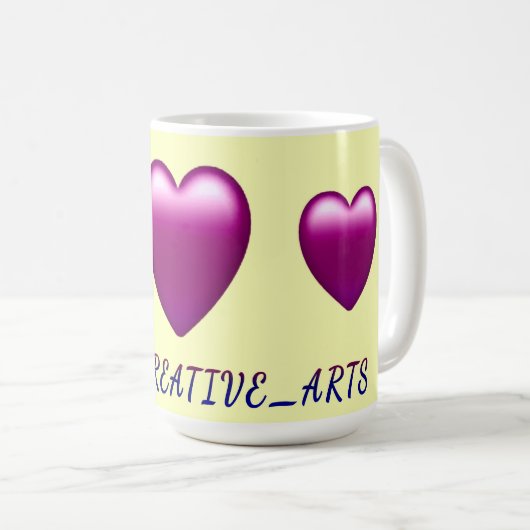 Mug Maroon Heart shape "Ratti_Creative_Arts" design  (Devant droit)