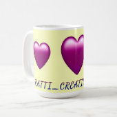 Mug Maroon Heart shape "Ratti_Creative_Arts" design  (Devant gauche)