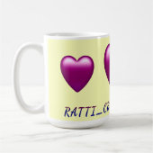 Mug Maroon Heart shape "Ratti_Creative_Arts" design  (Gauche)
