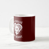 Mug Maroon Lacrosse Mon Coeur (Devant gauche)