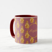 Mug Maroon or ananas nom de famille motif (Devant gauche)