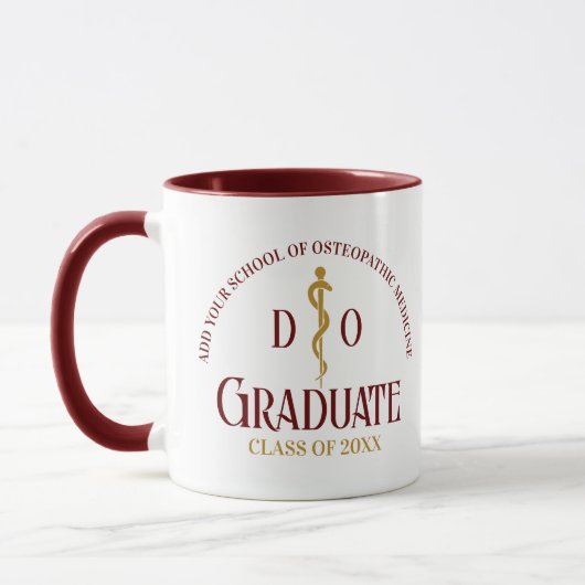 Mug Maroon Osteopathic Médicale School Graduation (Gauche)