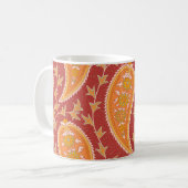 Mug Maroon Paisley : Ornement de Concombre Turc. (Devant gauche)