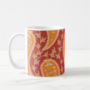Mug Maroon Paisley : Ornement de Concombre Turc.