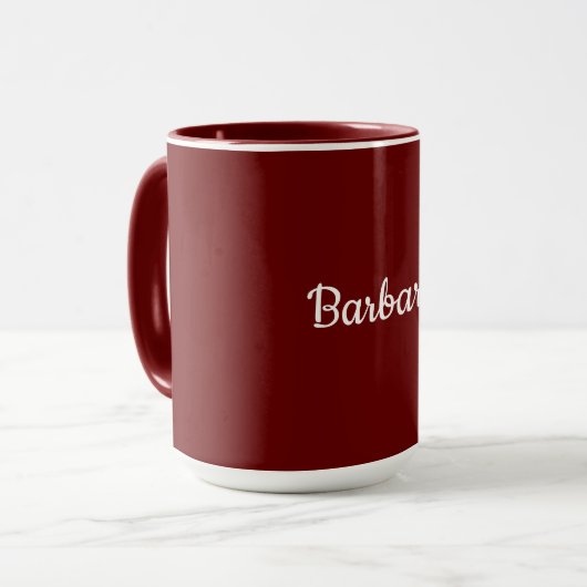 Mug Maroon-Red Template, white text, (Devant gauche)