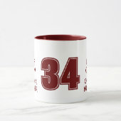 Mug Maroon rouge garder calme 34e anniversaire cadeau  (Centre)