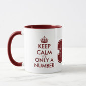 Mug Maroon rouge garder calme 34e anniversaire cadeau  (Gauche)