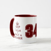 Mug Maroon rouge garder calme 34e anniversaire cadeau  (Devant gauche)