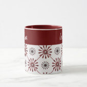 Mug Maroon Rouge Rétro Spiro Motif géométrique (Centre)
