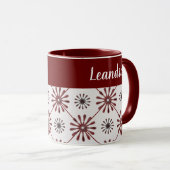 Mug Maroon Rouge Rétro Spiro Motif géométrique (Devant droit)