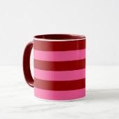 Mug Maroon Rouge rose rayures Design (Devant gauche)