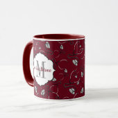 Mug Maroon stéthoscopes Médicales pour le nom des méde (Devant gauche)