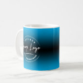Mug Marque avec votre logo d'entreprise, Blue Ombre (Devant gauche)
