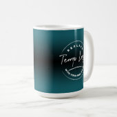 Mug Marque avec votre logo d'entreprise, Turquoise fon (Devant droit)