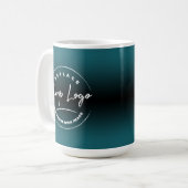 Mug Marque avec votre logo d'entreprise, Turquoise fon (Devant gauche)