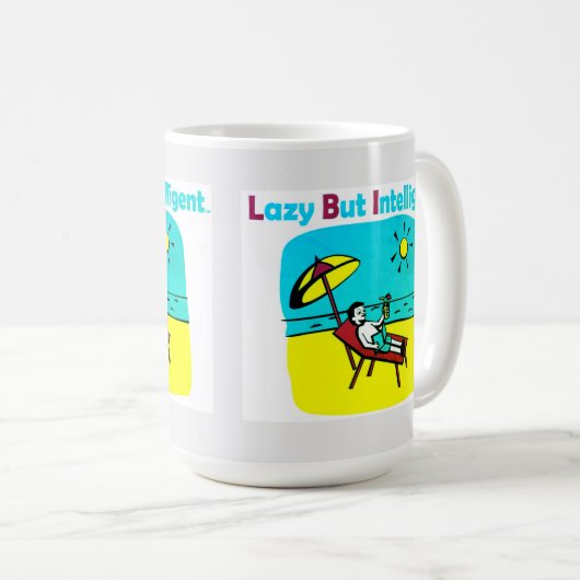 MUG MARQUE DE COMMERCE LAZY MAIS INTELLIGENTE (Devant droit)