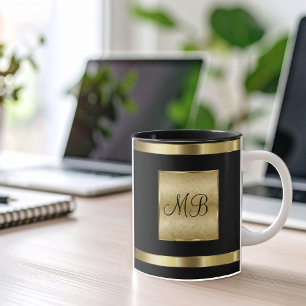 Mug Marque de luxe couleur or et noir