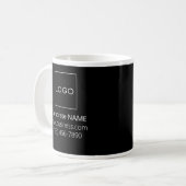 Mug Marque du logo de l'entreprise Noir Blanc (Devant gauche)