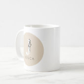 Mug Marque-page élégant marron initial féminin chic Mo (Devant gauche)