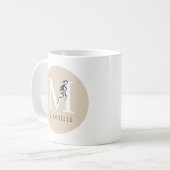 Mug Marque-page élégant noir marron chic initiale mign (Devant gauche)