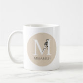 Mug Marque-page élégant noir marron chic initiale mign (Gauche)