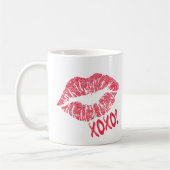 Mug Marque rouge XOXO de baiser de rouge à lèvres ! (Gauche)