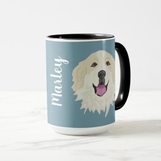 Mug Marques de Badger personnalisables des Grands Pyré (Devant droit)