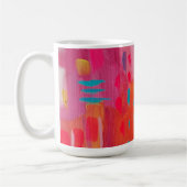 Mug Marques de pinceau rose et orange Abstraites (Gauche)