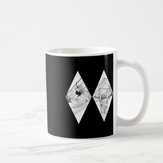 Mug Marqueur graphique de piste difficile Ski Snowboar (Droite)