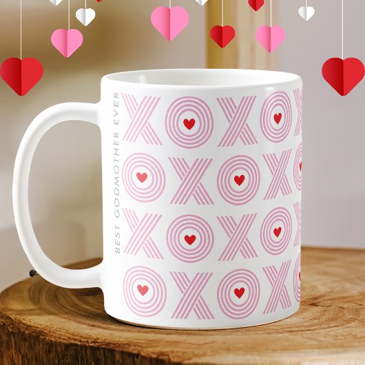 Mug Marraine de la Saint-Valentin XOXO moderne