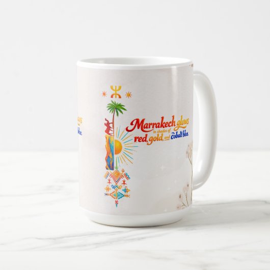 Mug Marrakech Glows – Vibrant Moroccan Art Tee (Devant droit)