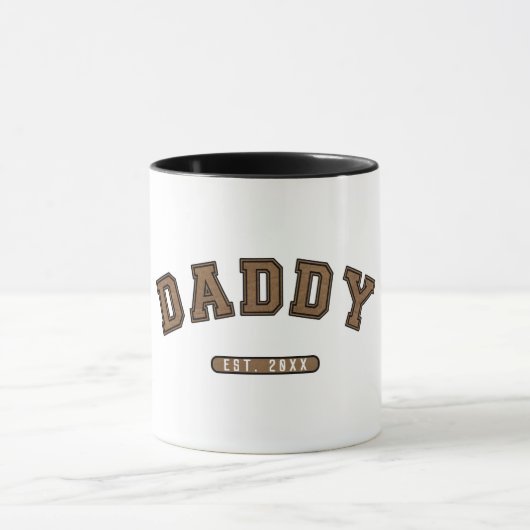 Mug Marron Cuir Papa Établ. Graphique Établie (Centre)