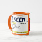 Mug Marron de bière sur ordonnance (Devant gauche)