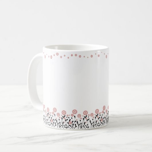 Mug marron floral blanc hiver classique mule (Devant gauche)